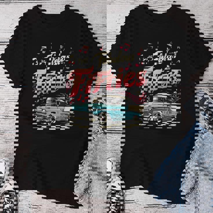 50S ロカビリー 1950年代 The Fabulous Fifties ロックンロール レディースTシャツ 面白い贈り物