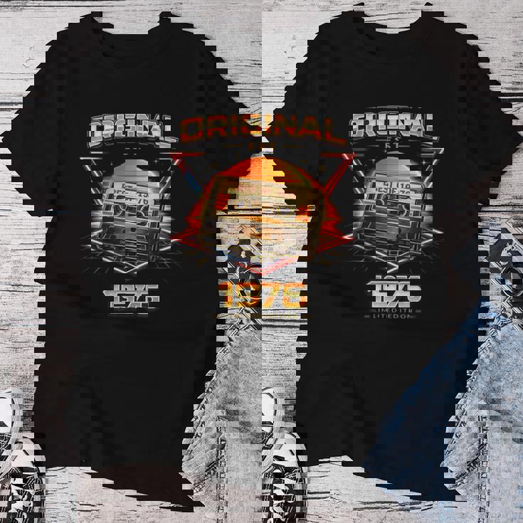 50歳 誕生日 男性女性intage 1976年1976年生まれ レトロデザインブランド レディースTシャツ 面白い贈り物