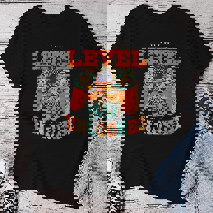 50歳の誕生日プレゼント 50歳 男性と女性、ビデオゲーム 1971年生まれ レディースTシャツ 面白い贈り物