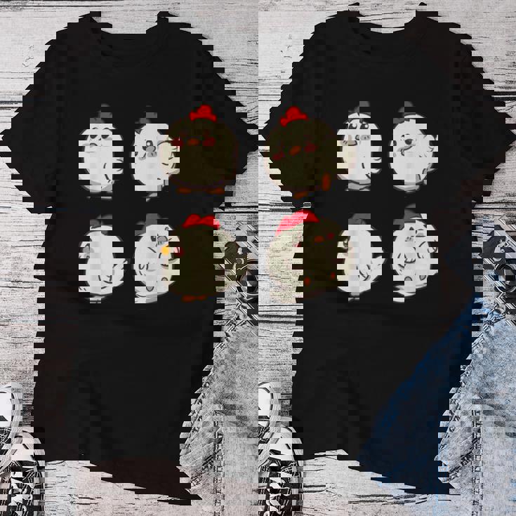 Chicken Chickens Cute Kawaii Anime Kawaii Japan レディースTシャツ 面白い贈り物