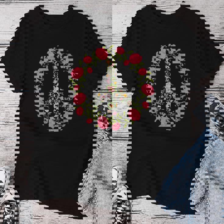 Flower Power Peace Love 60年代 70年代 ヒッピーコスチューム レディースTシャツ 面白い贈り物