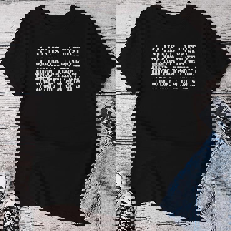 Girls Just Wanna Have 基本的な人権 レディースTシャツ 面白い贈り物