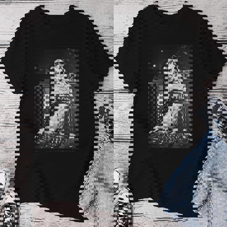 Hot Girl Edm シャツ メンズ セクシー ブロンド Dj レイブ B&W 長袖tシャツ レディースTシャツ 面白い贈り物