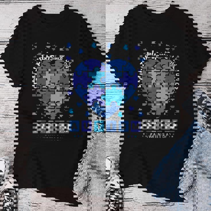 Light It Up ブルー 自閉症啓発 男性 女性 キッズ レディースTシャツ 面白い贈り物