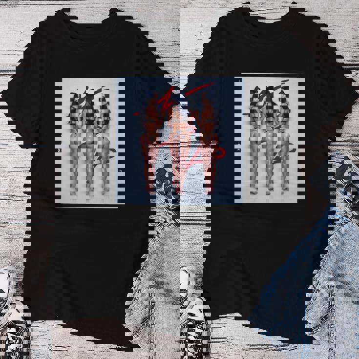 Pinup Girl 男性用 「Seeing Triple」 長袖tシャツ レディースTシャツ 面白い贈り物