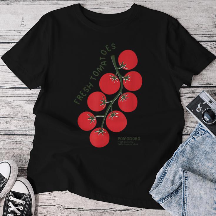 Pomodori Freschi Fresh Tomatoes Italianummer Tomatoes レディースTシャツ 面白い贈り物