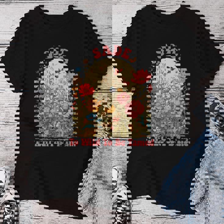 Sade 名前 かわいい レトロ 女の子 ワイルドフラワーade 名前 長袖tシャツ レディースTシャツ 面白い贈り物