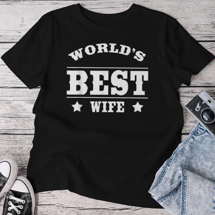 World's Best Wife 面白いウェディングギフトシャツ レディースTシャツ 面白い贈り物
