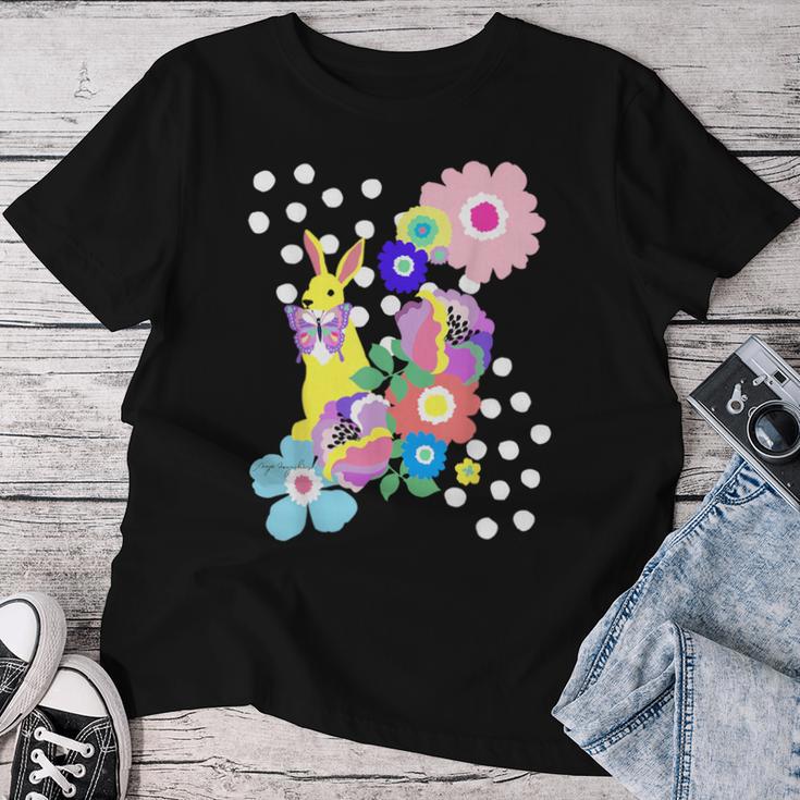 うさぎ花 レディースTシャツ 面白い贈り物