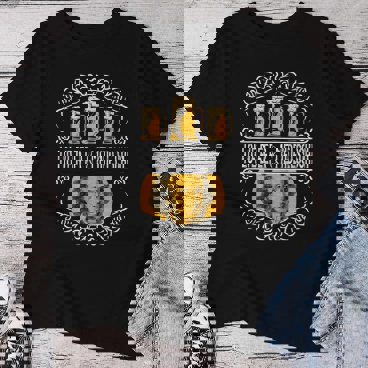 オクトーバーフェスト I Love Beer Bier & Classical Music レディースTシャツ 面白い贈り物