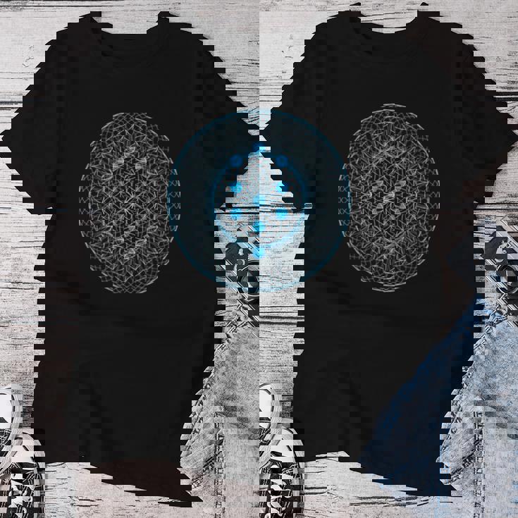 カバラの木と生命の神聖な幾何学の花 レディースTシャツ 面白い贈り物