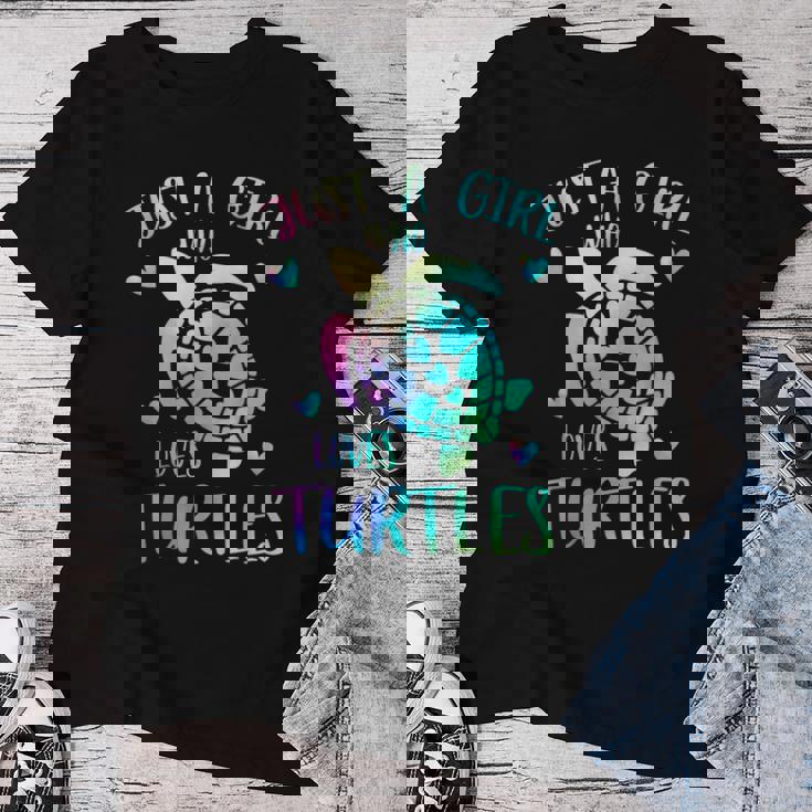 カメが大好きなただの女の子 かわいいパステルカメ レディースTシャツ 面白い贈り物