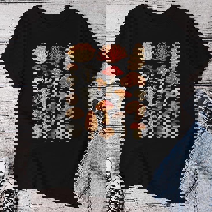 キノコの種類 自然 コテージコア ファン 男の子 女の子 キッズ レディースTシャツ 面白い贈り物