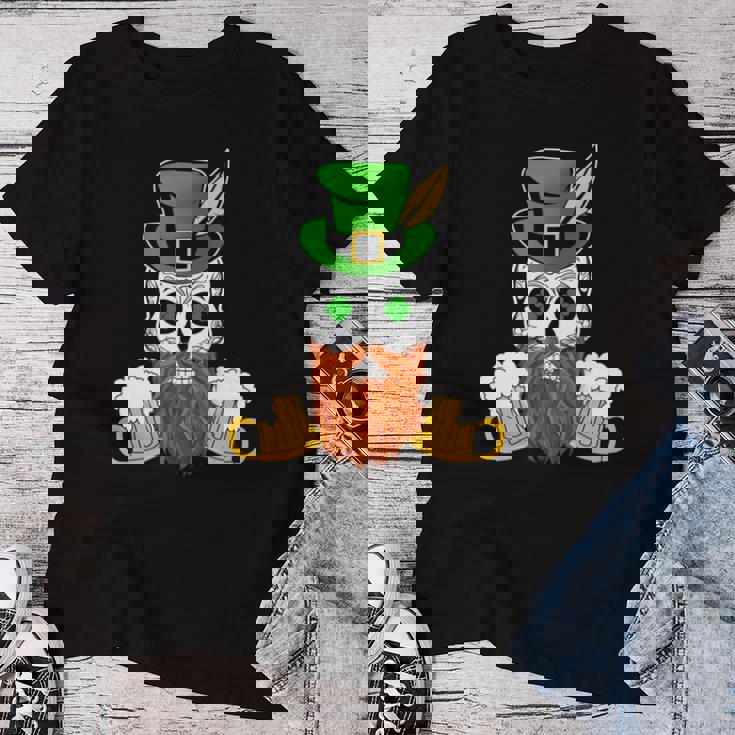 スカル 聖パトリックデー 洋服 ギフト 男性 女性 ビール 長袖tシャツ レディースTシャツ 面白い贈り物