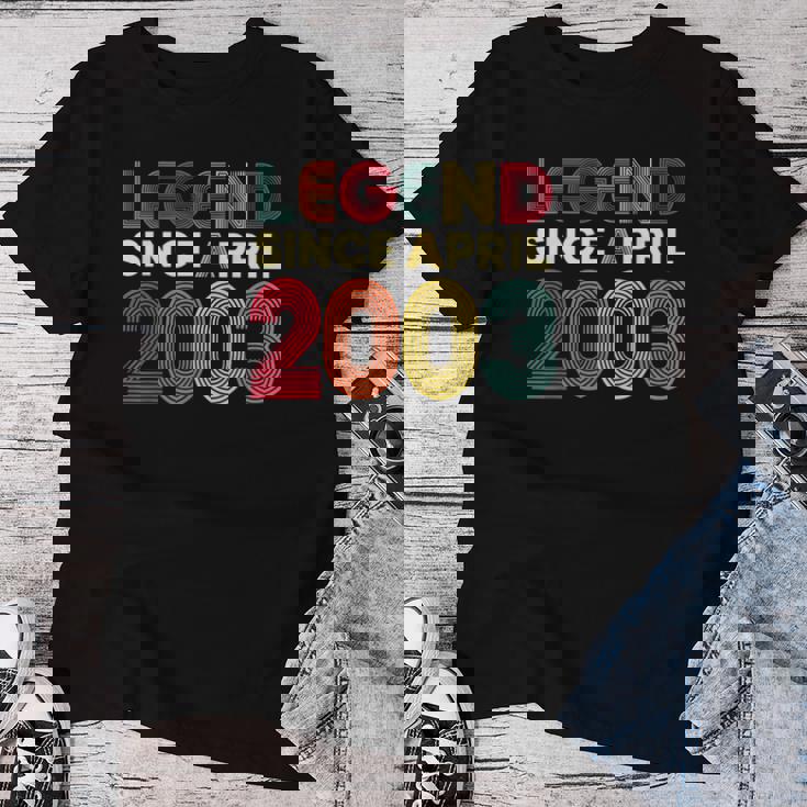 レジェンド 2003年4月 23歳の誕生日 男性 女性 23歳 レディースTシャツ 面白い贈り物