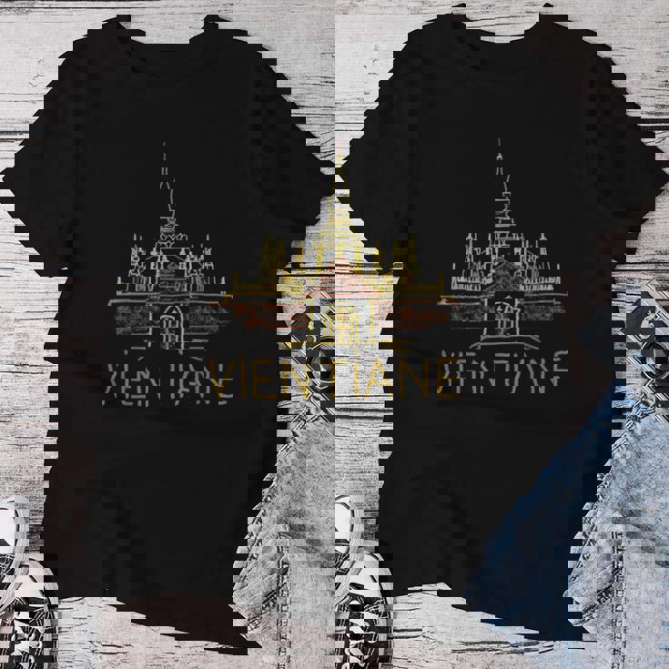 ヴィエンチャンシティ・ラオス お土産ギフト 男性 女性 レディースTシャツ 面白い贈り物