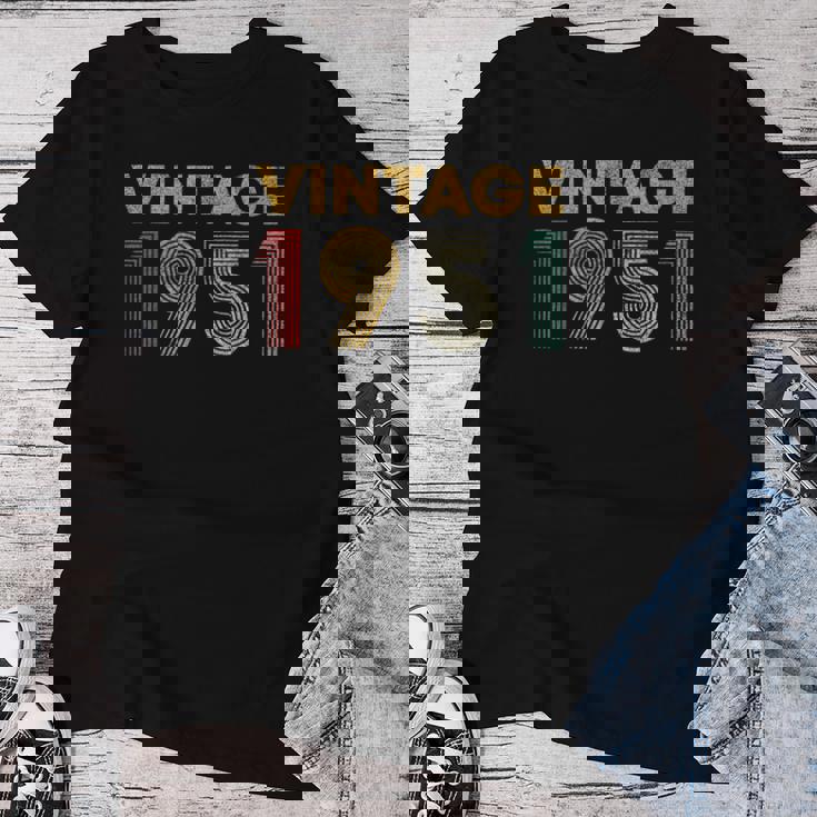 ヴィンテージ 1951 75 歳の誕生日プレゼント 男性 女性 75 歳 レディースTシャツ 面白い贈り物