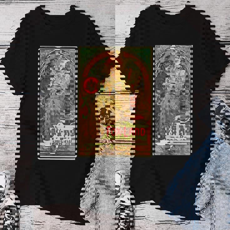 ヴィンテージ ジャマイカ ラム広告ポスター 女の子 アルフォンスミュシャ 長袖tシャツ レディースTシャツ 面白い贈り物