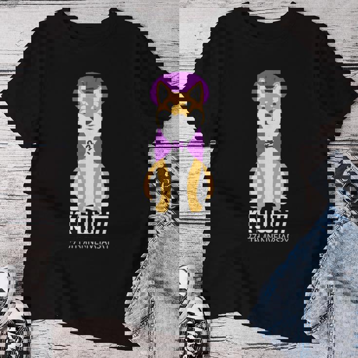 喜寿祝い 犬 柴犬 ちゃんちゃんこ 父 男性 女性 母 犬好き 喜寿 お祝い 77歳 かわいい おしゃれ レディースTシャツ 面白い贈り物