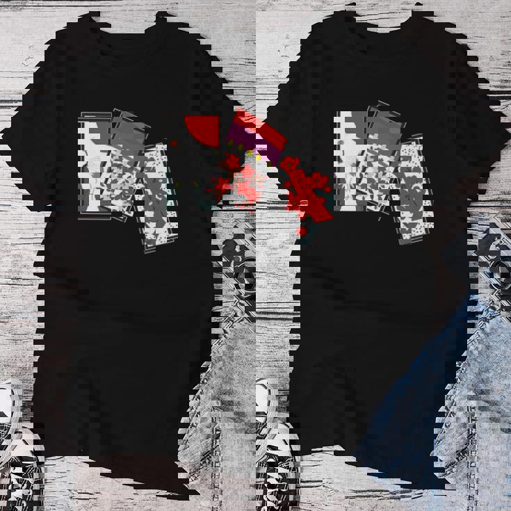 日本の伝統工芸品 花札 男性 女性 長袖tシャツ レディースTシャツ 面白い贈り物