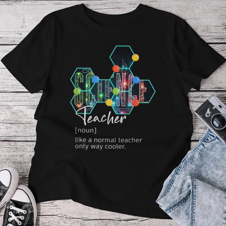 理科教師の定義面白い学校の男性と女性 レディースTシャツ 面白い贈り物