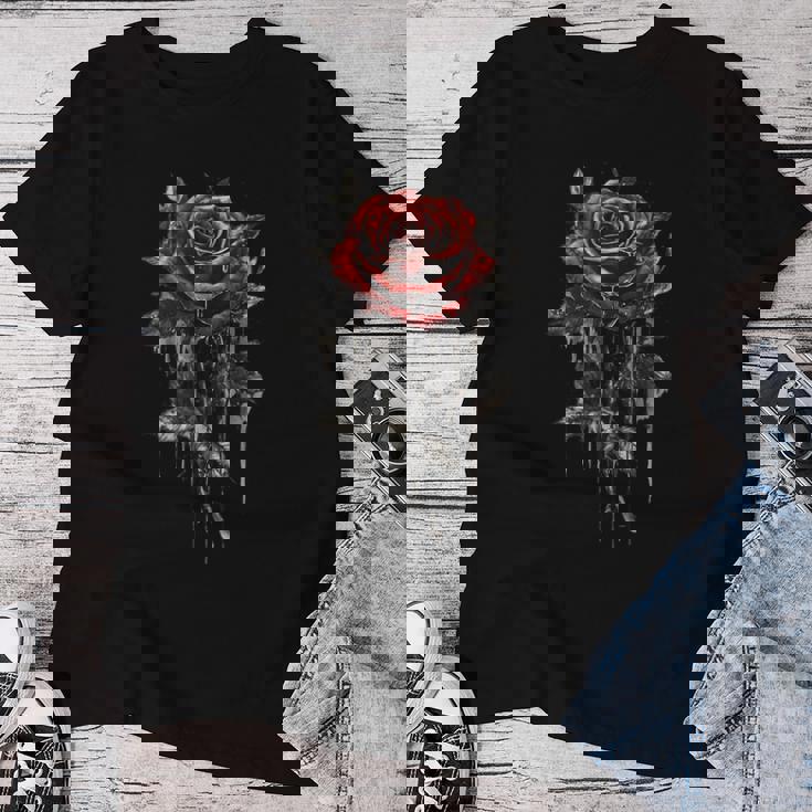 赤薔薇 花 ボタニスト ガーデン ガーデニング 花 バラ レディースTシャツ 面白い贈り物
