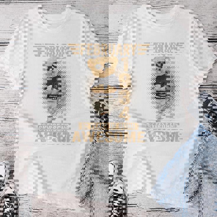 2月 92歳の誕生日 男性 女性 1934年 素晴らしいテディベア レディースTシャツ 面白い贈り物