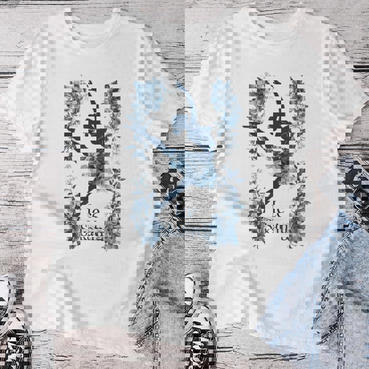 Floral Ice スケーター ダンシング スポーツ フィギュアスケート レディースTシャツ 面白い贈り物