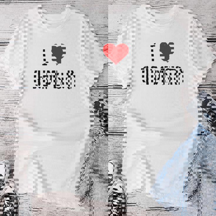 化学、化学が好き、化学の先生 化学実験技師、プレゼント、男性女性子供 I Love Chemistry レディースTシャツ 面白い贈り物