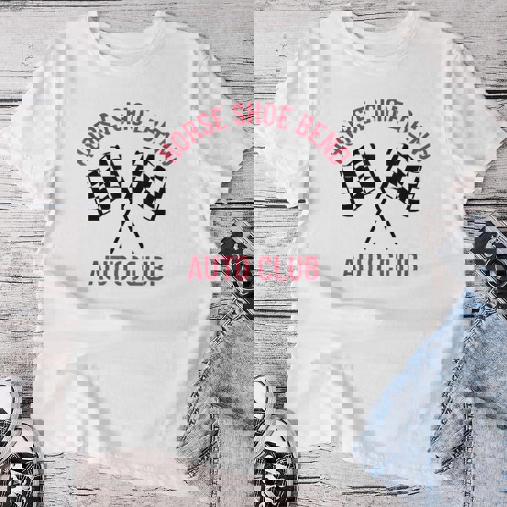 馬 靴 曲がり 自動車 クラブ ファン 男性 女性 大人 子供 レディースTシャツ 面白い贈り物