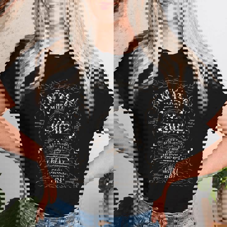 24 歳の誕生日レトロ限定版男性女性ヴィンテージ 2002 レディースTシャツ 彼女への贈り物