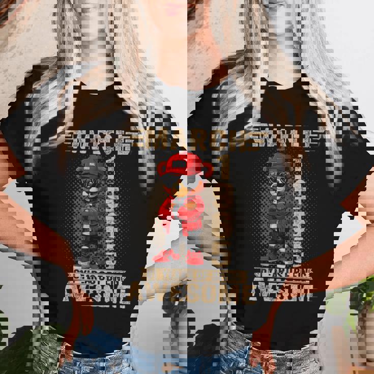 3月 61歳の誕生日 男性 女性 1965年 素晴らしいテディベア レディースTシャツ 彼女への贈り物