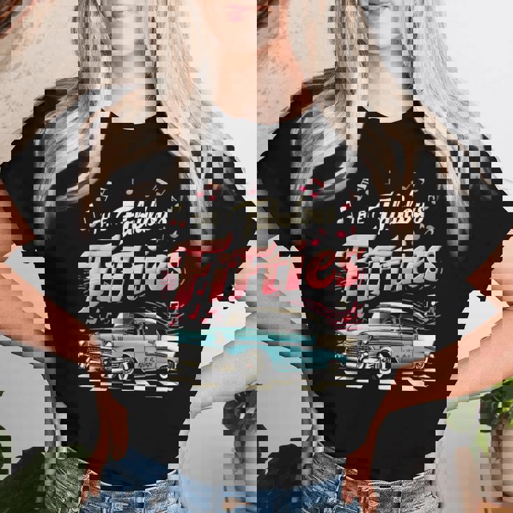 50S ロカビリー 1950年代 The Fabulous Fifties ロックンロール レディースTシャツ 彼女への贈り物