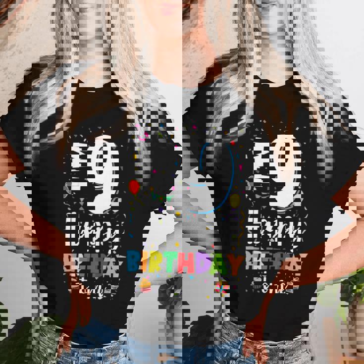 9歳 誕生日 ハッピーバースデー 9歳 男の子 女の子 9歳 レディースTシャツ 彼女への贈り物