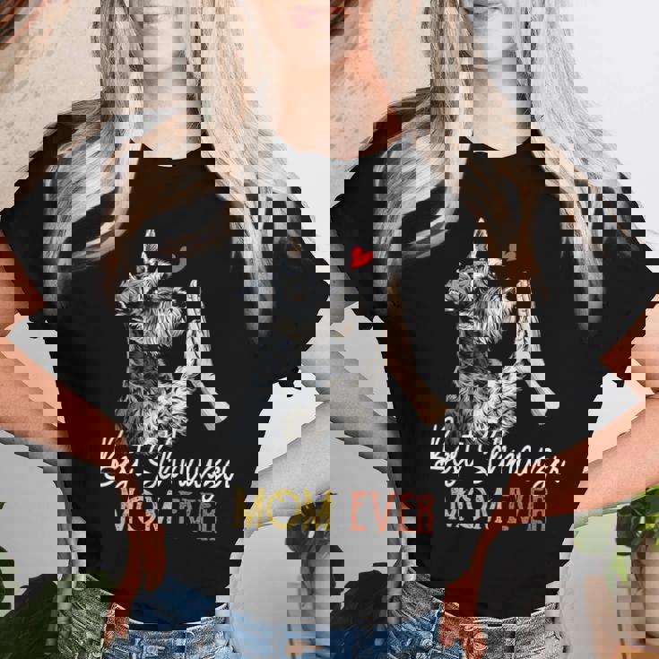 Bestchnauzer Mom Ever Dog Mama 母の日 レディースTシャツ 彼女への贈り物