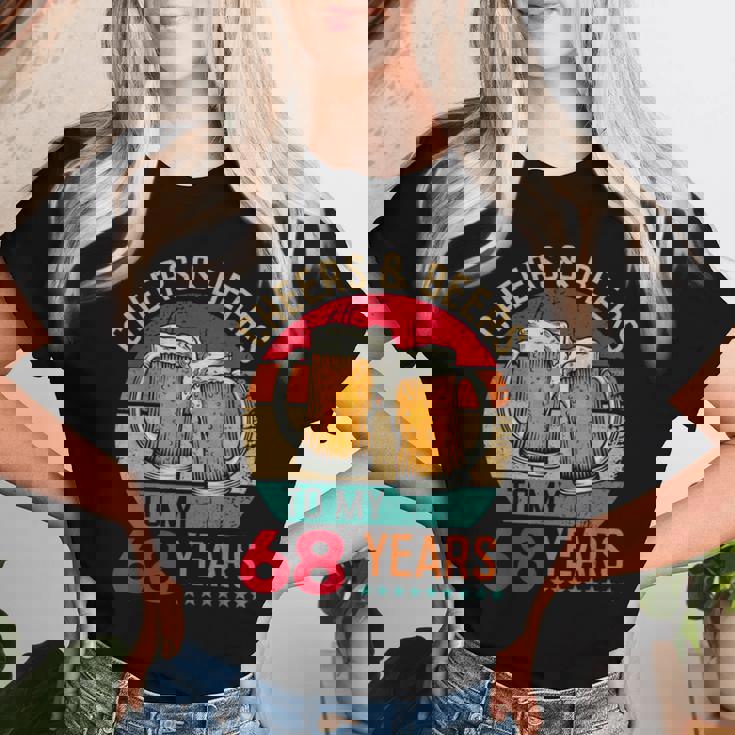 Cheers & Beers To 68 Years 68 Birthday 68Th Bday Men レディースTシャツ 彼女への贈り物