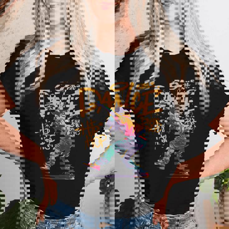 Cool Girls Breakdancing & Hip Hop Music Dancers Graffiti レディースTシャツ 彼女への贈り物