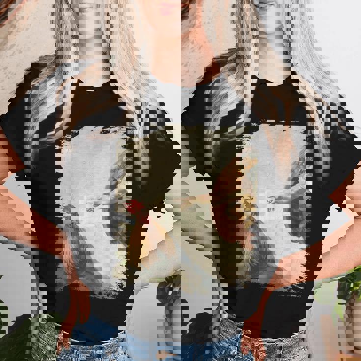 Creation Of Chicken Adam クラシック ミケランジェロ ニワトリ ファニー レディースTシャツ 彼女への贈り物