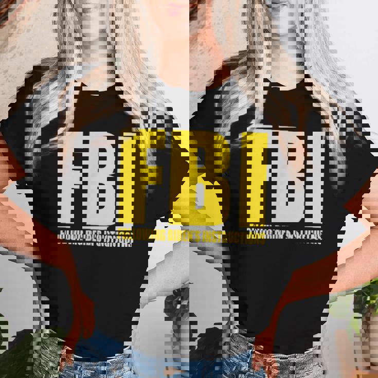 Fbi Bidenの指示に従うアパレル 面白い 男性 女性 レディースTシャツ 彼女への贈り物