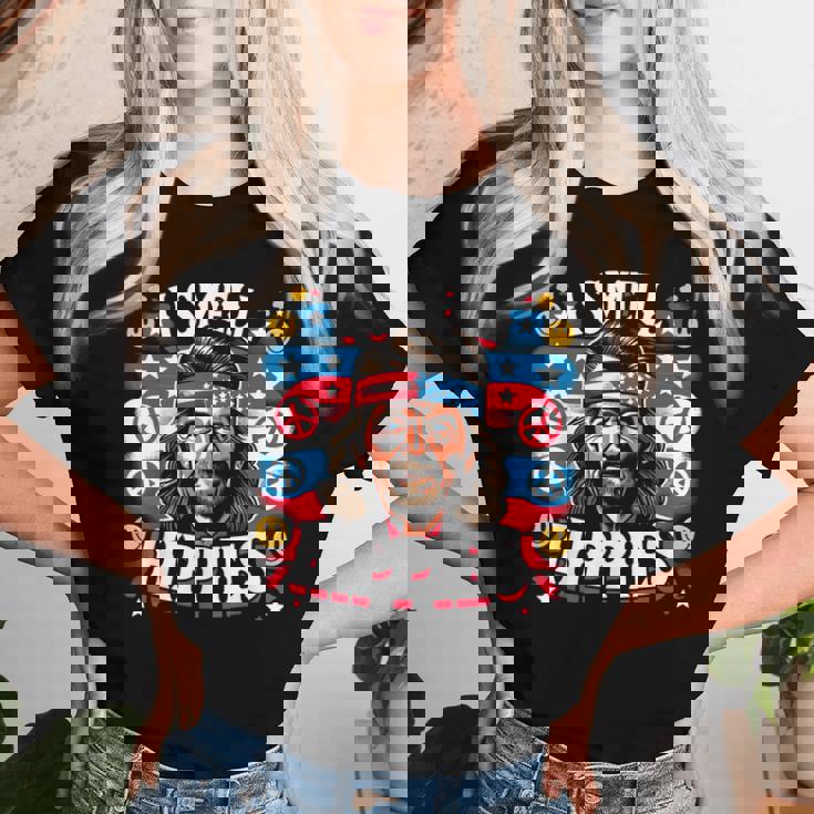 Imell Hippies Peace 4Th Of July For Hippie レディースTシャツ 彼女への贈り物