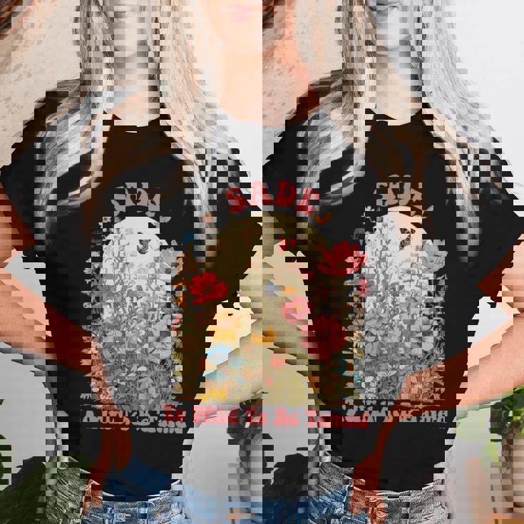 Sade 名前 かわいい レトロ 女の子 ワイルドフラワーade 名前 長袖tシャツ レディースTシャツ 彼女への贈り物