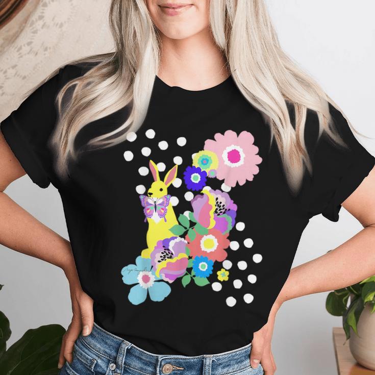うさぎ花 レディースTシャツ 彼女への贈り物
