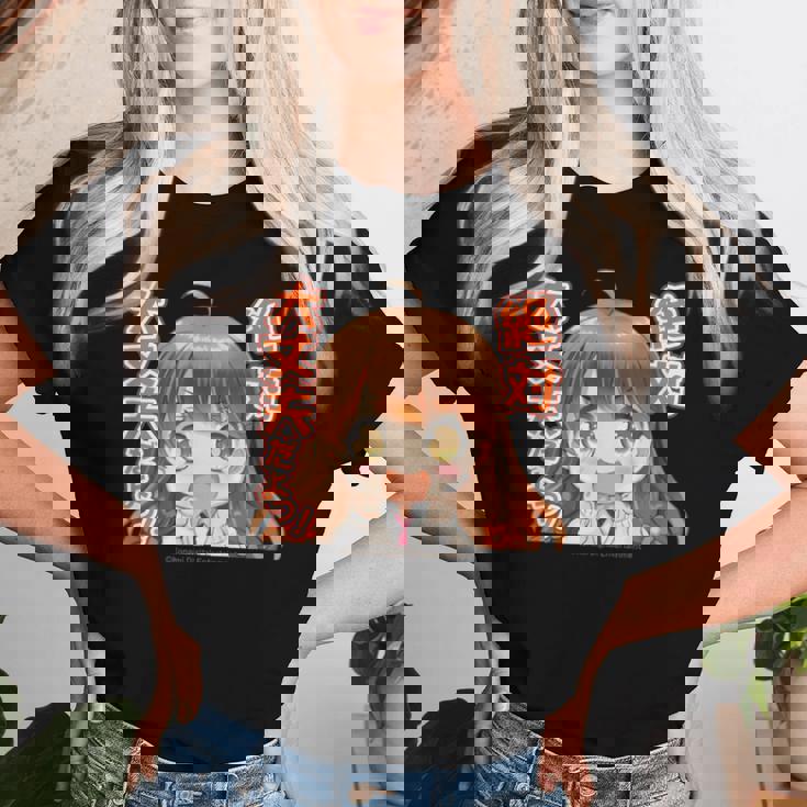 ひなビタスタンプ まり花01「絶対大丈夫だよっ！」 レディースTシャツ 彼女への贈り物