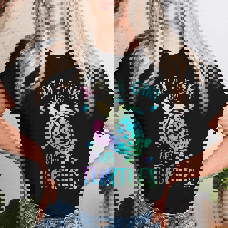 カメが大好きなただの女の子 かわいいパステルカメ レディースTシャツ 彼女への贈り物