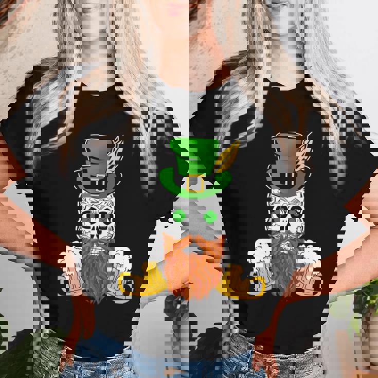 スカル 聖パトリックデー 洋服 ギフト 男性 女性 ビール 長袖tシャツ レディースTシャツ 彼女への贈り物