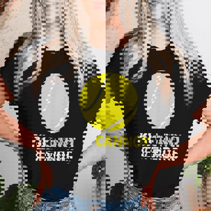 テニス ユーモア You Cannot Beerious ラケット スポーツ レディースTシャツ 彼女への贈り物