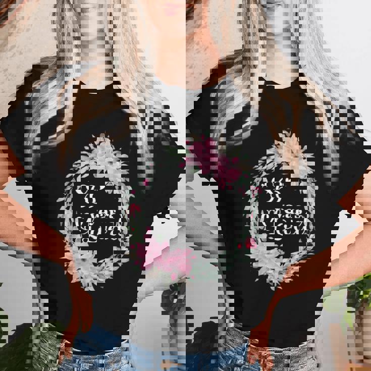 フローラル 86歳 誕生日 男性 女性 86歳 誕生日 レディースTシャツ 彼女への贈り物