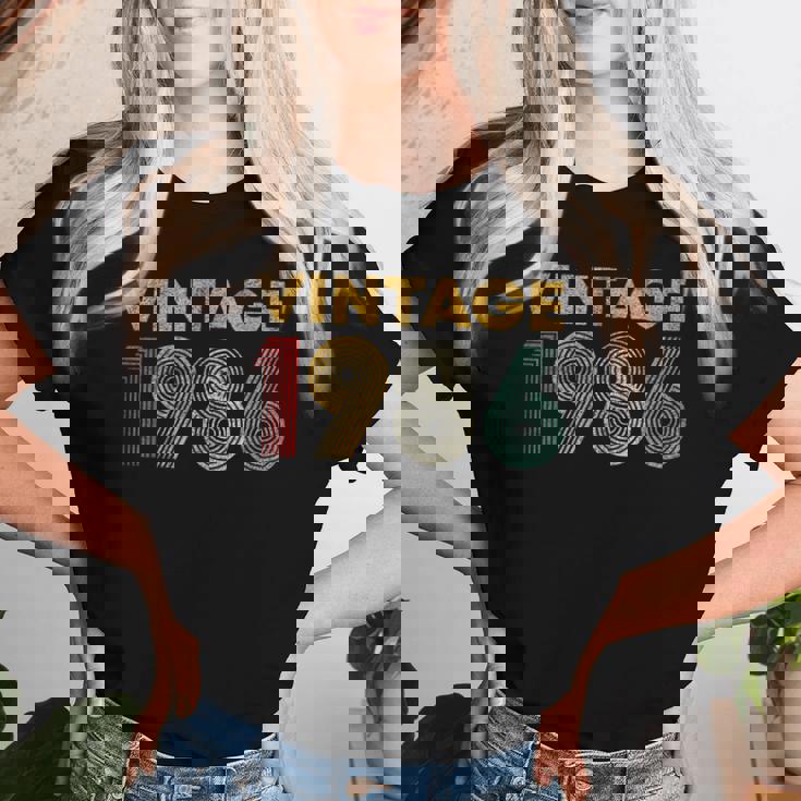 ヴィンテージ 1986 40歳の誕生日プレゼント 男性 女性 40歳 レディースTシャツ 彼女への贈り物