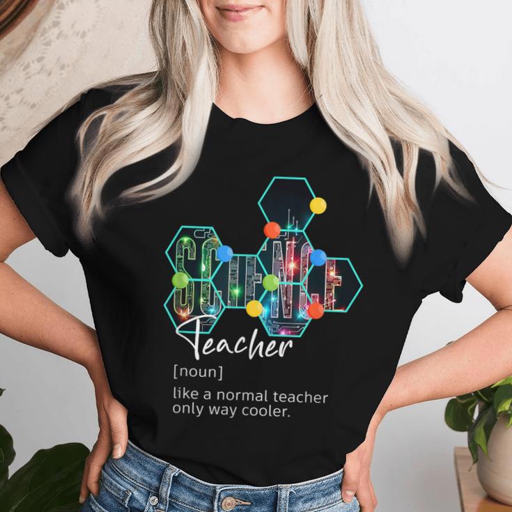 理科教師の定義面白い学校の男性と女性 レディースTシャツ 彼女への贈り物