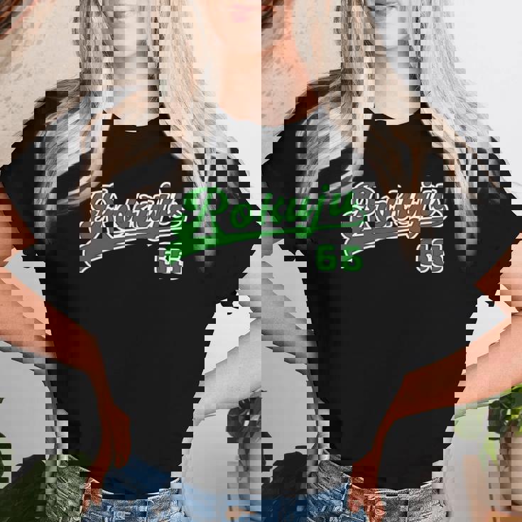 緑寿祝い 野球 野球好き 野球ユニフォーム風 Rokuju 文字 父 母 男性 女性 66歳 誕生日 前後プリント 長袖tシャツ レディースTシャツ 彼女への贈り物